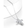 ChainsHouse Cubic Zirconia Cross Necklace for Women | Elegant Layered Cross Pendant | Religious Crucifix Tiny Cross Necklaces for Women Girls, Send Gift Box(b: Inlaid CZ – Silver)