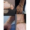 ChainsHouse Figaro Link Chain Bracelet Stainless Steel/Black/18K Gold Plated Wrist Bracelets for Men Women, 6MM-13MM, 7.5″/8.3″, Send Gift Box(a: 9mm-gold)