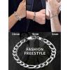 ChainsHouse Figaro Link Chain Bracelet Stainless Steel/Black/18K Gold Plated Wrist Bracelets for Men Women, 6MM-13MM, 7.5″/8.3″, Send Gift Box(e: 9mm-stainless)