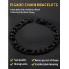 ChainsHouse Figaro Link Chain Bracelet Stainless Steel/Black/18K Gold Plated Wrist Bracelets for Men Women, 6MM-13MM, 7.5″/8.3″, Send Gift Box(h: 9mm-black)
