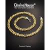 ChainsHouse Flat Byzantine Link Necklace for Men 6mm/8mm/10mm Width, 18K Gold Plated/Stainless Steel Black Byzantine Chain Necklaces, 18″ 20″ 22″ 24″ 26″ 28″ 30″ Length, with Gift Box(H:Gold-8mm)