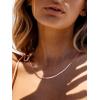 ChainsHouse Flat Snake Chain Herringbone Choker Necklace for Women, Stainless Steel/Rose Gold/18K Gold Plated Dainty Adjustable Simple Short Layered Necklaces, 12″/15″/18″ with 3.5″ Extender(a. rose gold-3mm)