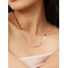 ChainsHouse Flat Snake Chain Herringbone Choker Necklace for Women, Stainless Steel/Rose Gold/18K Gold Plated Dainty Adjustable Simple Short Layered Necklaces, 12″/15″/18″ with 3.5″ Extender(a. rose gold-5mm)