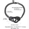 ChainsHouse Handcuff Link Bracelet for Men Women, 18K Gold/Black Metal/Stainless Steel Biker Curb Chain Friendship Best Friends Statement Bangles Bracelets, Send Gift Box(E: Black-Custom)