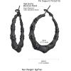 ChainsHouse Hypoallergenic Hoop Earrings For Women, 316L Stainless Steel/Black/18K Real Gold Plated, Minimalist Jewelry Round Tube Hoops Fits Sensitive Ears |30mm 40mm 60mm 80mm, with Gift Box(E: black-bamboo)