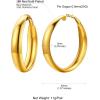ChainsHouse Hypoallergenic Hoop Earrings For Women, 316L Stainless Steel/Black/18K Real Gold Plated, Minimalist Jewelry Round Tube Hoops Fits Sensitive Ears |30mm 40mm 60mm 80mm, with Gift Box(O: gold-plain)