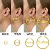 ChainsHouse Hypoallergenic Hoop Earrings For Women, 316L Stainless Steel/Black/18K Real Gold Plated, Minimalist Jewelry Round Tube Hoops Fits Sensitive Ears |30mm 40mm 60mm 80mm, with Gift Box(L: gold-round tube-custom)