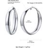 ChainsHouse Hypoallergenic Hoop Earrings For Women, 316L Stainless Steel/Black/18K Real Gold Plated, Minimalist Jewelry Round Tube Hoops Fits Sensitive Ears |30mm 40mm 60mm 80mm, with Gift Box(I: stainless-plain)
