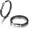 ChainsHouse Hypoallergenic Hoop Earrings For Women, 316L Stainless Steel/Black/18K Real Gold Plated, Minimalist Jewelry Round Tube Hoops Fits Sensitive Ears |30mm 40mm 60mm 80mm, with Gift Box(D: black-wheat)