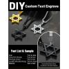 ChainsHouse Magen Star of David Necklace for Men Women, Stainless Steel/18K Gold Plated Hexagram/Dog Tag Pendant Jewish Israel Jewelry(01-Black-David Star)