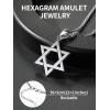 ChainsHouse Magen Star of David Necklace for Men Women, Stainless Steel/18K Gold Plated Hexagram/Dog Tag Pendant Jewish Israel Jewelry(01-Steel-David Star)