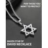 ChainsHouse Magen Star of David Necklace for Men Women, Stainless Steel/18K Gold Plated Hexagram/Dog Tag Pendant Jewish Israel Jewelry(01-Steel-David Star)