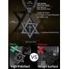 ChainsHouse Magen Star of David Necklace for Men Women, Stainless Steel/18K Gold Plated Hexagram/Dog Tag Pendant Jewish Israel Jewelry(02-Black-Cross Star)