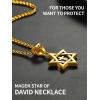 ChainsHouse Magen Star of David Necklace for Men Women, Stainless Steel/18K Gold Plated Hexagram/Dog Tag Pendant Jewish Israel Jewelry(02-Gold-Cross Star)