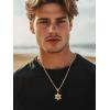 ChainsHouse Magen Star of David Necklace for Men Women, Stainless Steel/18K Gold Plated Hexagram/Dog Tag Pendant Jewish Israel Jewelry(02-Gold-Cross Star)