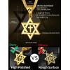 ChainsHouse Magen Star of David Necklace for Men Women, Stainless Steel/18K Gold Plated Hexagram/Dog Tag Pendant Jewish Israel Jewelry(02-Gold-Cross Star)
