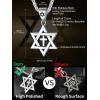 ChainsHouse Magen Star of David Necklace for Men Women, Stainless Steel/18K Gold Plated Hexagram/Dog Tag Pendant Jewish Israel Jewelry(02-Steel-Cross Star)