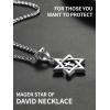 ChainsHouse Magen Star of David Necklace for Men Women, Stainless Steel/18K Gold Plated Hexagram/Dog Tag Pendant Jewish Israel Jewelry(02-Steel-Cross Star)