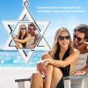 ChainsHouse Magen Star of David Necklace for Men Women, Stainless Steel/18K Gold Plated Hexagram/Dog Tag Pendant Jewish Israel Jewelry(02-Steel-David Star)