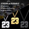 ChainsHouse Men 0-9 Jersey Number Necklace, Custom Necklace Baseball/Basketball/Football with Number, Personalized Number Pendant Stainless Steel Chain Sports Necklaces for Men Women, with Gift Box(01~99 Number Custom-Steel)