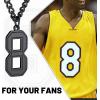 ChainsHouse Men 0-9 Jersey Number Necklace, Custom Necklace Baseball/Basketball/Football with Number, Personalized Number Pendant Stainless Steel Chain Sports Necklaces for Men Women, with Gift Box(Number 8-Black)