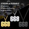 ChainsHouse Men 0-9 Jersey Number Necklace, Custom Necklace Baseball/Basketball/Football with Number, Personalized Number Pendant Stainless Steel Chain Sports Necklaces for Men Women, with Gift Box(001~999 Number Custom-Black)