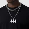 ChainsHouse Men 0-9 Jersey Number Necklace, Custom Necklace Baseball/Basketball/Football with Number, Personalized Number Pendant Stainless Steel Chain Sports Necklaces for Men Women, with Gift Box(001~999 Number & Name Custom-Steel)