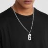 ChainsHouse Men 0-9 Jersey Number Necklace, Custom Necklace Baseball/Basketball/Football with Number, Personalized Number Pendant Stainless Steel Chain Sports Necklaces for Men Women, with Gift Box(Number 9-Steel)