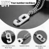 ChainsHouse Men 0-9 Jersey Number Necklace, Custom Necklace Baseball/Basketball/Football with Number, Personalized Number Pendant Stainless Steel Chain Sports Necklaces for Men Women, with Gift Box(Number 9-Steel)