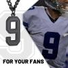 ChainsHouse Men 0-9 Jersey Number Necklace, Custom Necklace Baseball/Basketball/Football with Number, Personalized Number Pendant Stainless Steel Chain Sports Necklaces for Men Women, with Gift Box(Number 9-Black)