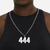 ChainsHouse Men 0-9 Jersey Number Necklace, Custom Necklace Baseball/Basketball/Football with Number, Personalized Number Pendant Stainless Steel Chain Sports Necklaces for Men Women, with Gift Box(001~999 Number & Name Custom-Steel)