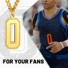 ChainsHouse Men 0-9 Jersey Number Necklace, Custom Necklace Baseball/Basketball/Football with Number, Personalized Number Pendant Stainless Steel Chain Sports Necklaces for Men Women, with Gift Box(Number 0-Gold)
