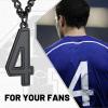 ChainsHouse Men 0-9 Jersey Number Necklace, Custom Necklace Baseball/Basketball/Football with Number, Personalized Number Pendant Stainless Steel Chain Sports Necklaces for Men Women, with Gift Box(Number 4-Black)