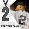ChainsHouse Men 0-9 Jersey Number Necklace, Custom Necklace Baseball/Basketball/Football with Number, Personalized Number Pendant Stainless Steel Chain Sports Necklaces for Men Women, with Gift Box(Number 2-Black)