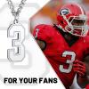 ChainsHouse Men 0-9 Jersey Number Necklace, Custom Necklace Baseball/Basketball/Football with Number, Personalized Number Pendant Stainless Steel Chain Sports Necklaces for Men Women, with Gift Box(Number 3-Steel)