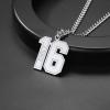 ChainsHouse Men 0-9 Jersey Number Necklace, Custom Necklace Baseball/Basketball/Football with Number, Personalized Number Pendant Stainless Steel Chain Sports Necklaces for Men Women, with Gift Box(01~99 Number & Name Custom-Steel)