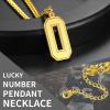 ChainsHouse Men 0-9 Jersey Number Necklace, Custom Necklace Baseball/Basketball/Football with Number, Personalized Number Pendant Stainless Steel Chain Sports Necklaces for Men Women, with Gift Box(Number 2-Gold)