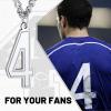 ChainsHouse Men 0-9 Jersey Number Necklace, Custom Necklace Baseball/Basketball/Football with Number, Personalized Number Pendant Stainless Steel Chain Sports Necklaces for Men Women, with Gift Box(Number 4-Steel)
