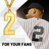 ChainsHouse Men 0-9 Jersey Number Necklace, Custom Necklace Baseball/Basketball/Football with Number, Personalized Number Pendant Stainless Steel Chain Sports Necklaces for Men Women, with Gift Box(Number 2-Gold)