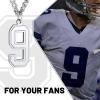 ChainsHouse Men 0-9 Jersey Number Necklace, Custom Necklace Baseball/Basketball/Football with Number, Personalized Number Pendant Stainless Steel Chain Sports Necklaces for Men Women, with Gift Box(Number 9-Steel)