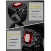 ChainsHouse Mens Black Onyx Rings, Retro X Bone Skull Stainless Steel Signet Rings for Men, Black Onyx Agate Gemstone Rings Jewelry, Offer Custom Service, Size 7-14(F: Black-Red Stone-Custom)
