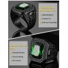 ChainsHouse Mens Black Onyx Rings, Retro X Bone Skull Stainless Steel Signet Rings for Men, Black Onyx Agate Gemstone Rings Jewelry, Offer Custom Service, Size 7-14(F: Black-Green Stone-Custom)
