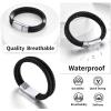 ChainsHouse Mens Wrap Braided Leather Black Bead Bracelets Bangles, Vintage Star of David/Wing Skull/Templar Cross Genuine Leather Bracelet, Customize Available, Size 7.5/8.3/9.0 Inch, Send Gift Box(A: Double Braided-Steel Clasp)