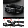 ChainsHouse Mens Wrap Braided Leather Black Bead Bracelets Bangles, Vintage Star of David/Wing Skull/Templar Cross Genuine Leather Bracelet, Customize Available, Size 7.5/8.3/9.0 Inch, Send Gift Box(B: Templar Cross-Black-Custom)