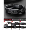 ChainsHouse Mens Wrap Braided Leather Black Bead Bracelets Bangles, Vintage Star of David/Wing Skull/Templar Cross Genuine Leather Bracelet, Customize Available, Size 7.5/8.3/9.0 Inch, Send Gift Box(A: Star of David-Black)