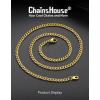 ChainsHouse Miami Cuban Chain Necklace for Men Women, 3mm/6mm/9mm/12mm Width, 316L Stainless Steel/14K Gold/Black Plated, Hypoallergenic Mens Hip Hop Chain, 14″/18″/20″/22″/24″/26″/28″/30″(D: 3mm-gold)