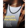 ChainsHouse Miami Cuban Chain Necklace for Men Women, 3mm/6mm/9mm/12mm Width, 316L Stainless Steel/14K Gold/Black Plated, Hypoallergenic Mens Hip Hop Chain, 14″/18″/20″/22″/24″/26″/28″/30″(I: 6mm-black)