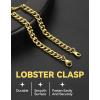 ChainsHouse Miami Cuban Link Chain Necklace for Men, 4.8mm/6mm/10mm/14mm Width, 14K Gold Plated/Stainless Steel/Black Mens Chunky Hip Hop Necklace Curb Chains, 14″-30″ Length, Come Gift Box(D: gold-4.8mm)