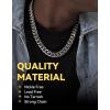ChainsHouse Miami Cuban Link Chain Necklace for Men, 4.8mm/6mm/10mm/14mm Width, 14K Gold Plated/Stainless Steel/Black Mens Chunky Hip Hop Necklace Curb Chains, 14″-30″ Length, Come Gift Box(C: stainless-14mm)