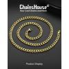 ChainsHouse Miami Cuban Link Chain Necklace for Men, 4.8mm/6mm/10mm/14mm Width, 14K Gold Plated/Stainless Steel/Black Mens Chunky Hip Hop Necklace Curb Chains, 14″-30″ Length, Come Gift Box(D: gold-4.8mm)